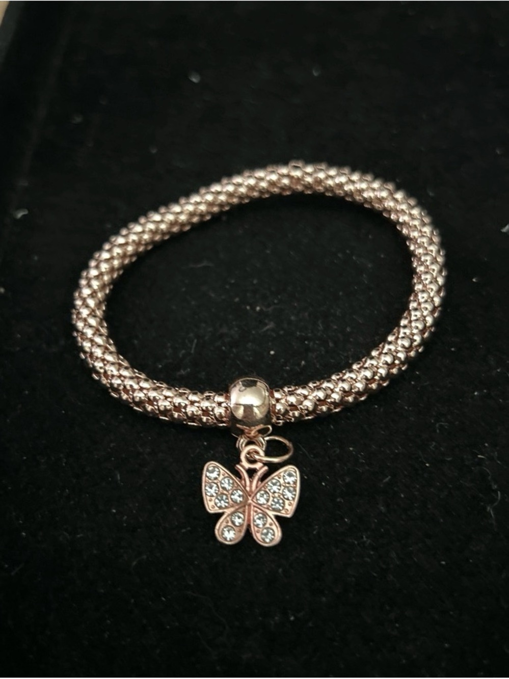 Gold color butterfly stretch bracelet